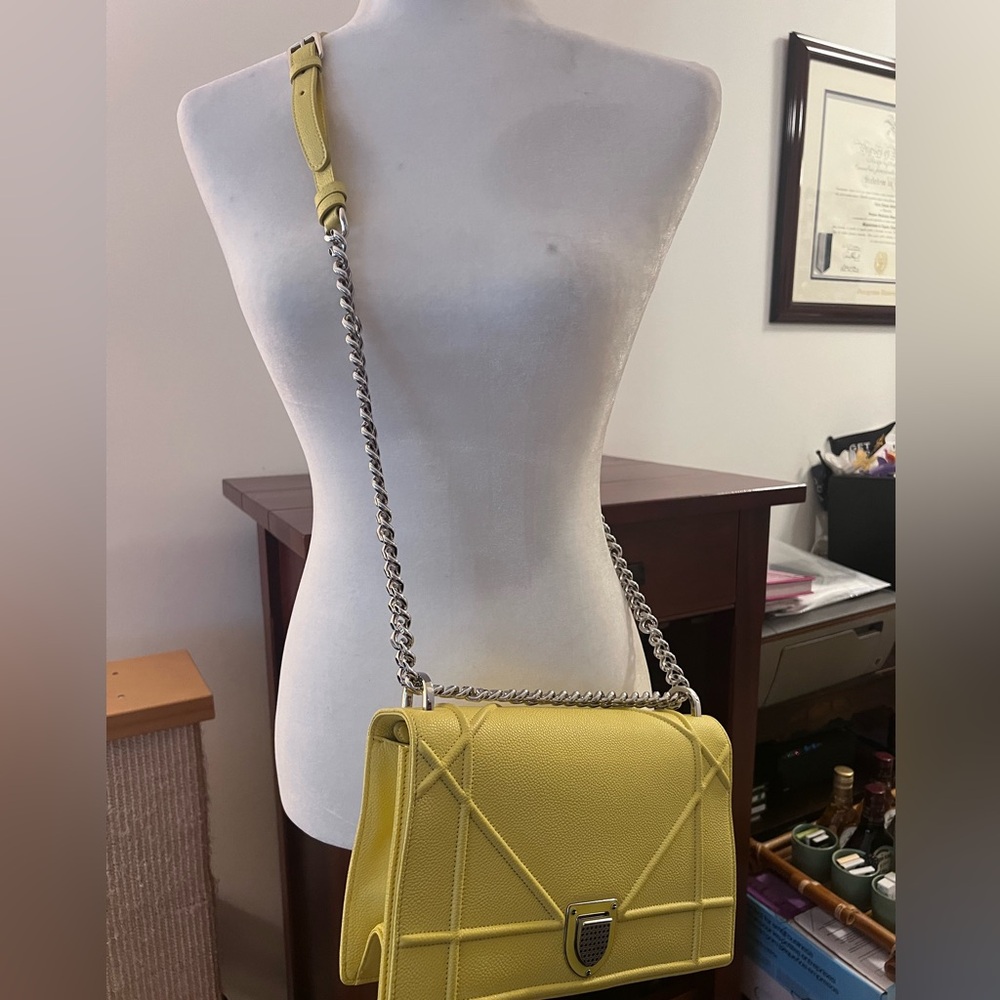 Christian Dior Citron Diorama Small Lambskin Bag - Picture 10 of 13